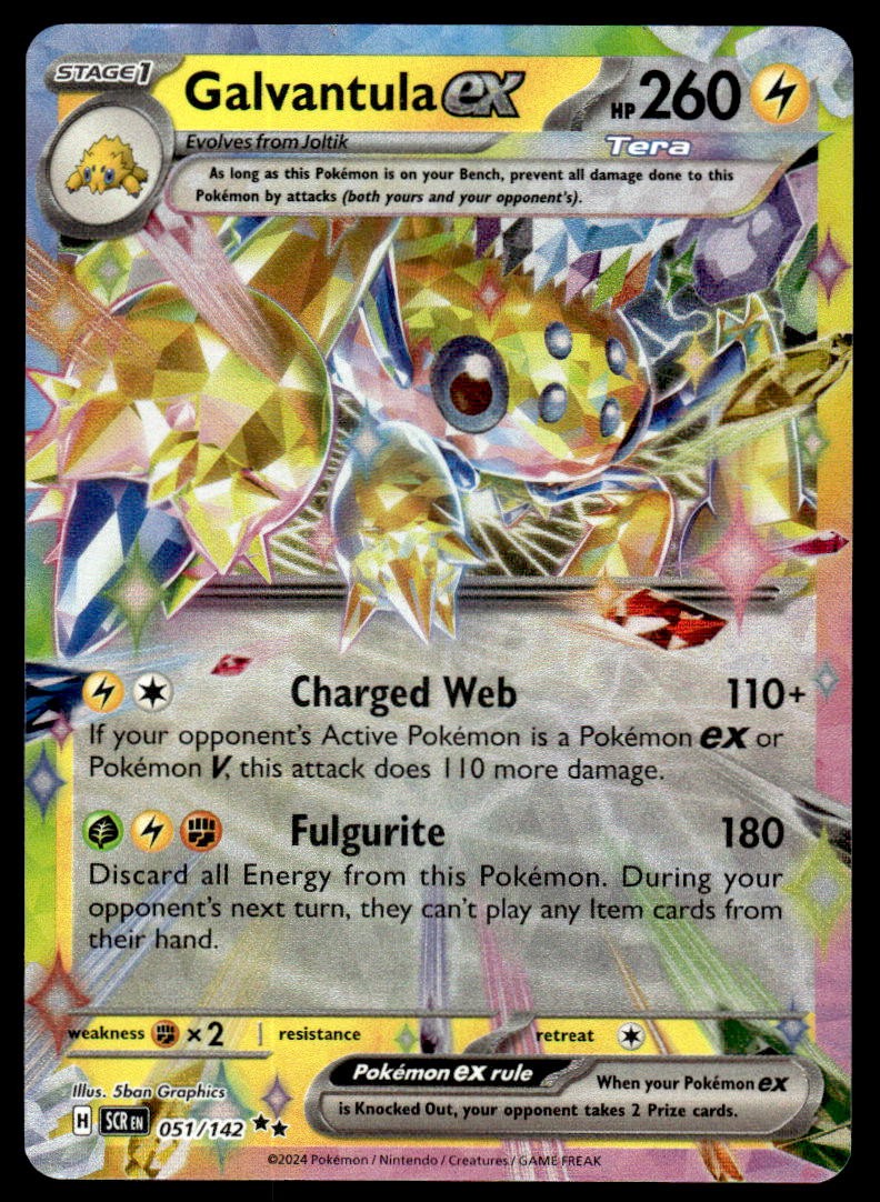 Pokemon TCG Stellar Crown #051/142 Galvantula EX NM