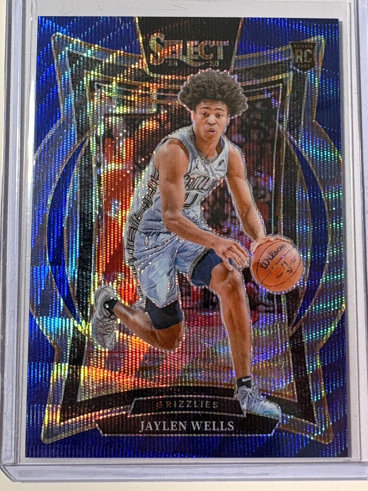 Jaylen Wells 2024-25 Panini Select Blue Wave Prizms Concourse #79 (RC)  54/75