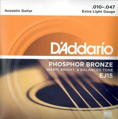 Daddario EJ15   Phosphor Bronze   Extra Light 010 - 047   Satz Saiten