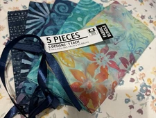 NEW 5 PIECE BUNDLE COTTON BATIK FAT QUARTERS SEWING FABRIC 18" X21" EACH