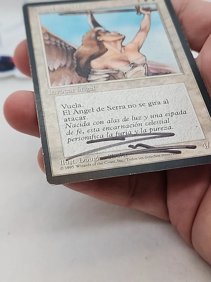 Serra Angel SIGNED BLACK SPANISH PLD Douglas Shuler FBB 4th MTG Magic *CCGHouse* - Image 4 of 4