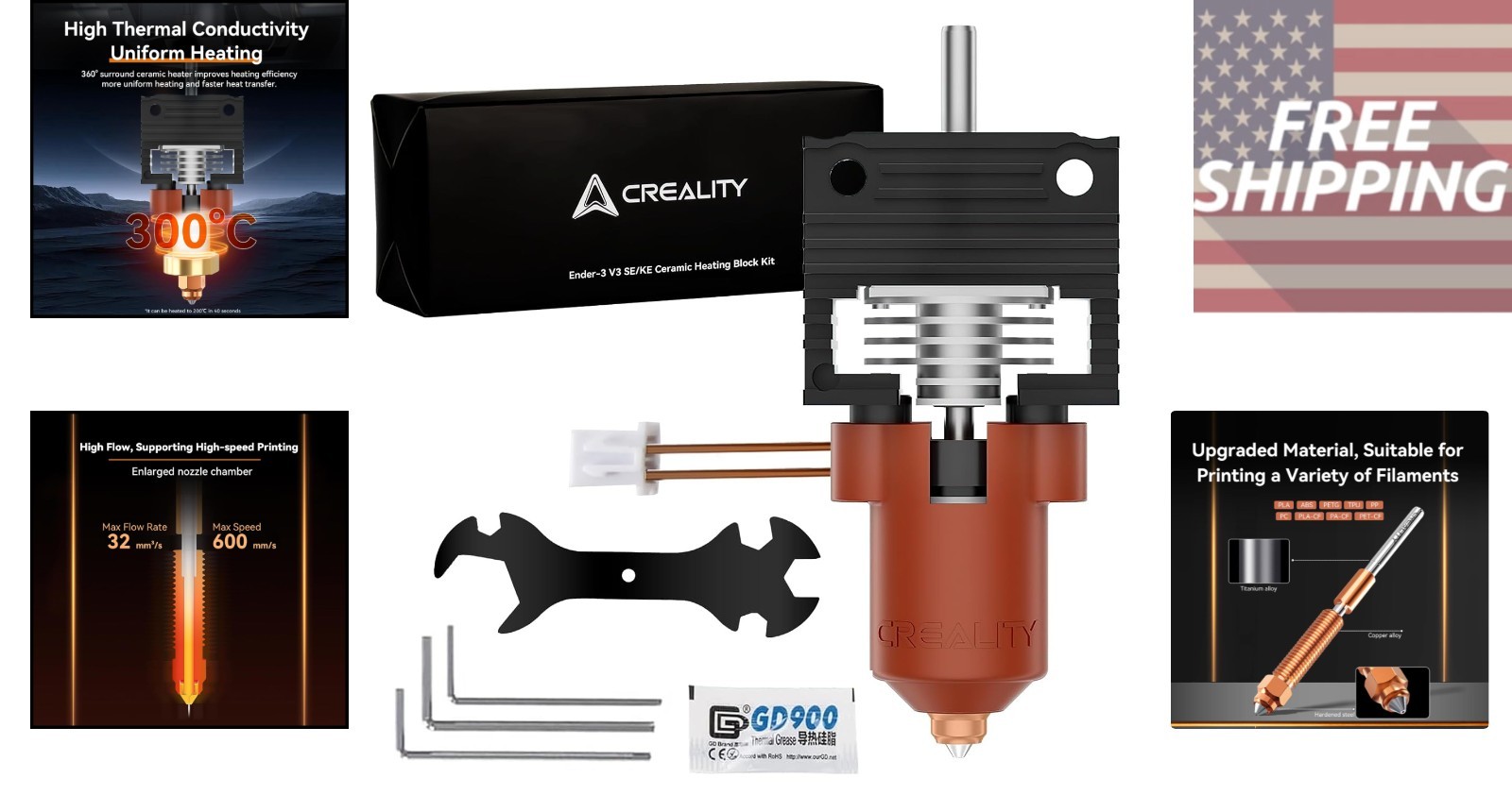 K1 Max Hotend Upgrades: Durable Ceramic Heating Block for 300°C Printing