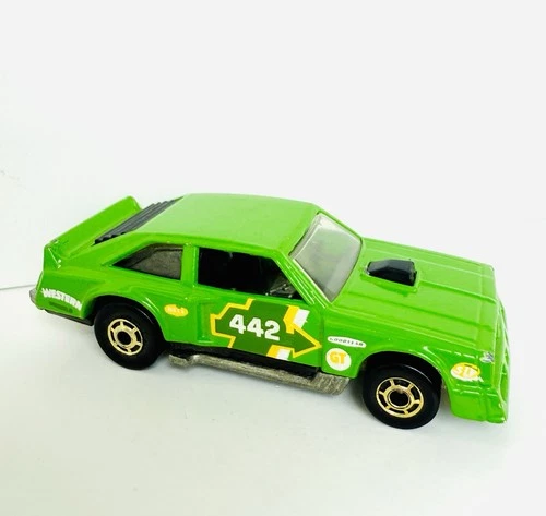 1984 Hot Wheels Hot Ones Green Flat Out 442 w/ Gold Hubs Oldsmobile Car