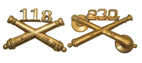Pin's original WWII US Army numéroté 230ème et 118ème officier d'artillerie de campagne DR7 - Photo 4 sur 5