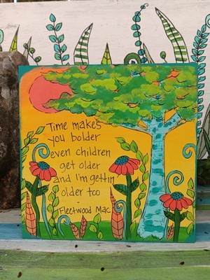 Fleetwood Mac Landslide Lyric Painting on 10 x 10 x 1/4'' wood panel, Song Sign