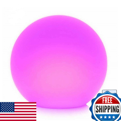 Borelor 8'' LED Ball Light Rechargeable Remote Control Globe Lamp 16 RGB Colors