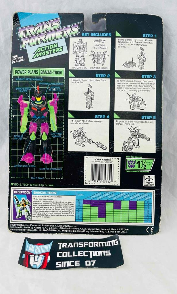 Transformers Original G1 1990 Action Masters Banzai-Tron MOSC