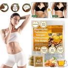 Turmeric, Ginger, Cinnamon Tea Bags, 100% Natural & No Additives & Caffeine Free