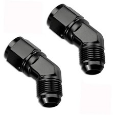 AN6 45 Degree Fitting, 6AN Female - 6AN Male 45 Degree Swivel Adapter AN6-Black