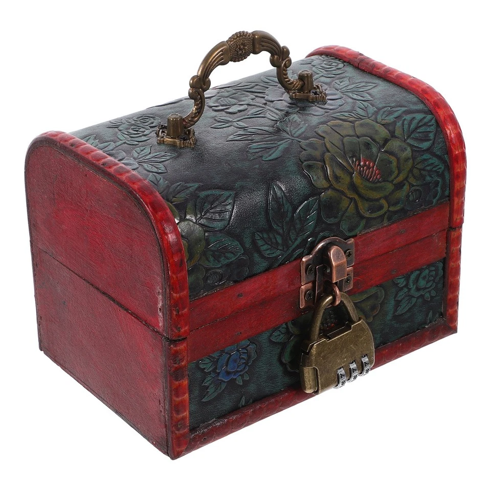  Schmuckkästchen Retro Aufbewahrungsbox Abschließbar Truhe Aus Holz - Bild 2 von 4