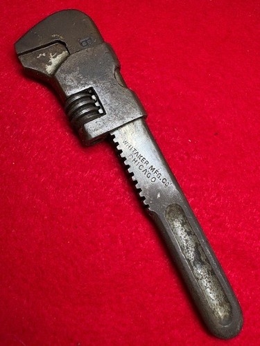 Antique WHITAKER BP W 5-1/2" Adjustable Wrench Vintage USA Tool Chicago