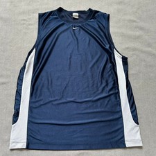 Vintage Nike Team Center Swoosh Blue Blank Basketball Jersey XL