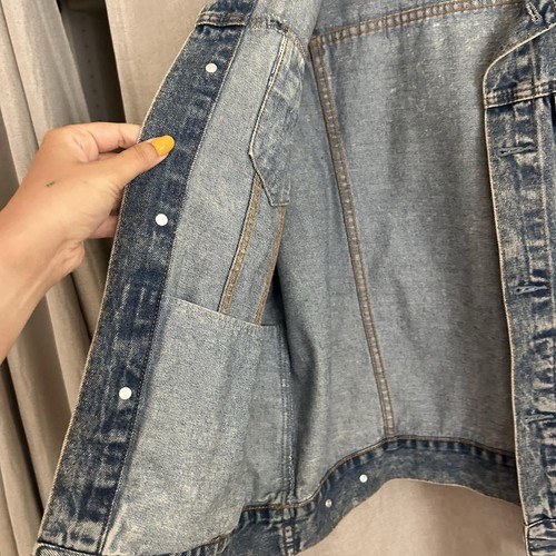 Forever 21 Damen Jeansjacke Blau Knopfleiste Kurzarm M - Bild 3 von 4