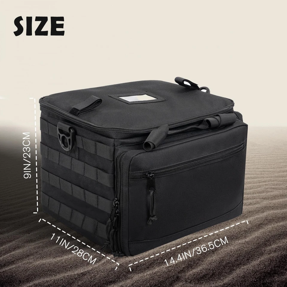 Tactical Pistol Range Bag for 4 Handguns, Shooting Duffle Bag with Lockable Zipp - Image 4 of 4