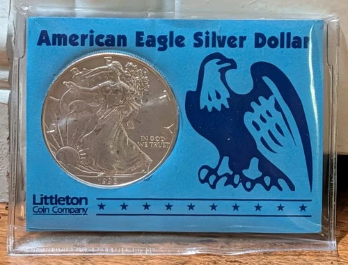 1998 Silver American Eagle Dollar UNC Littleton Coin Company 1 Ounce .999 Silver