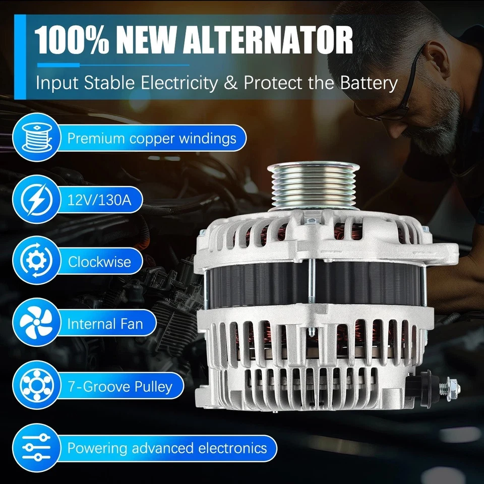 Alternator for Nissan Murano 2009 2010 2011 2012 2013 2014 11419 11341 11557 Foto 3 de 4