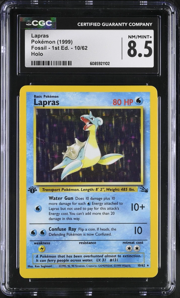1995 lapras pokemon card PSA (VG-EX 4) Lapras-Holo #10 main image 1