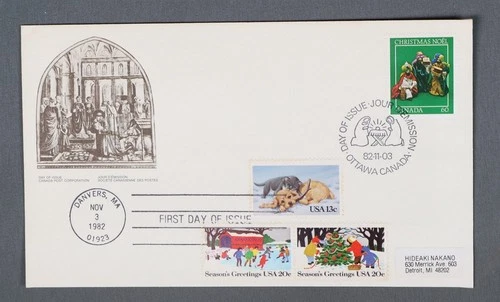MayfairStamps Canada FDC 1982 Nakano Christmas US Mixed Frank First Day Cover aa