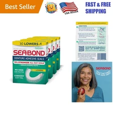 Zinc-Free Denture Adhesive Strips, 120 Strong All-Day Hold, Mess & Ooze Free