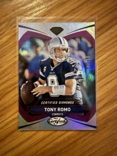 2018 CERTIFIED TONY ROMO CERTIFIED DIAMONDS MIRROR PURPLE SSP #’d 01/10!!