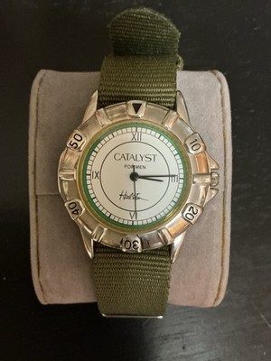 Vintage 90 s Catalyst by Halston Quartz Watch New Battery Works Great New Band
