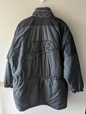 Vintage 90  s Nike White Tag Puffer Parka Coat Mens Sz Medium Embroidered Swoosh