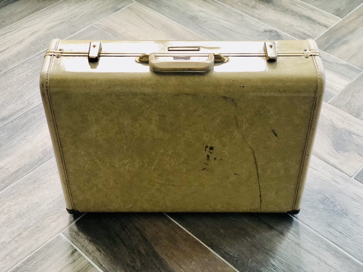 Vintage Towncraft Suitcase Hardshell Luggage 1950s Faux