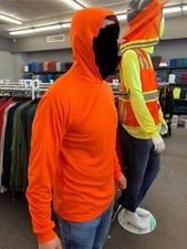 hoodie long sleeve t shirt 100% polyester for UV protection great for work