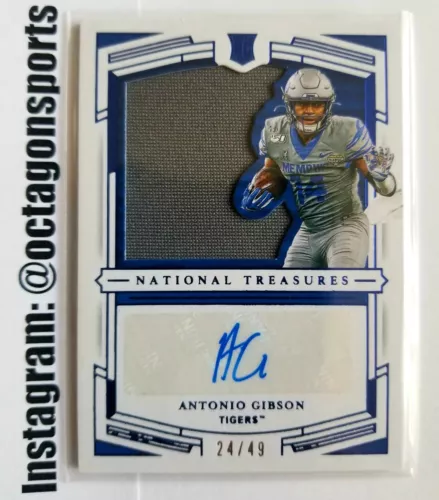 2020 PANINI NAT TREAS COLL ANTONIO GIBSON RC/PATCH/AUTO!! 24/49! 1/1?? JERSEY #!