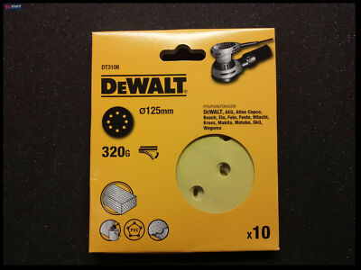 DeWALT DT3108  Schleifscheiben - Klettfix 10 Stück , 320 G , 125 mm DT 3108