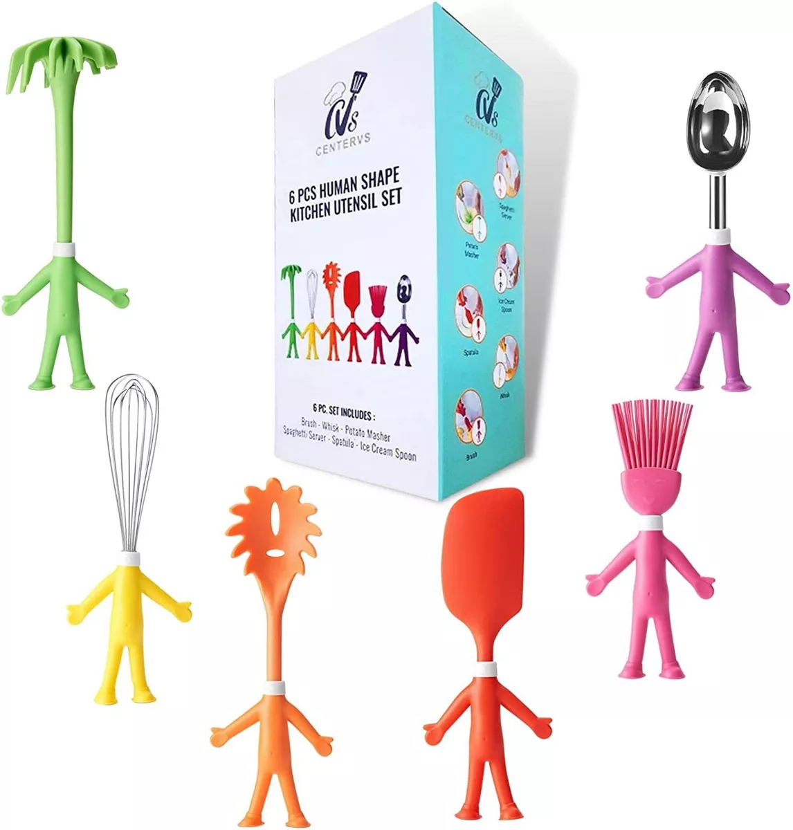 Kitchen Utensils Set In Human-Shape– 6 Pcs cute kitchen accessories,  Cooking Gadgets, funny gift, Si…See more Kitchen Utensils Set In  Human-Shape– 6