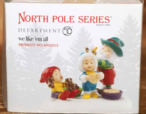 DEPT 56 WE LIKE EM ALL  NORTH POLE VILLAGE 4020213 CHRISTMAS - Picture 1 of 2