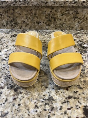 Preston and York Mustard Yellow Two Strap Sandals ~ Size 7M | eBay