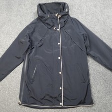 Isle Jacobsen Wind Raincoat Hooded Black Zip Up Water Resistant Size Xl