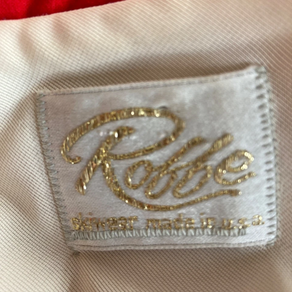 Jaqueta Roffe Skiwear Feminina Pequena Vintage Anos 80 Vermelha Fabricada nos EUA Snowboarding - Imagem 3 de 4