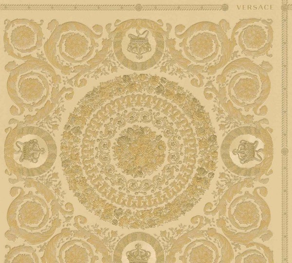 Vinyltapete Versace Home 4 Floral Kacheln Beige Gold Metallic 370554 (14,79€/1Qm-image