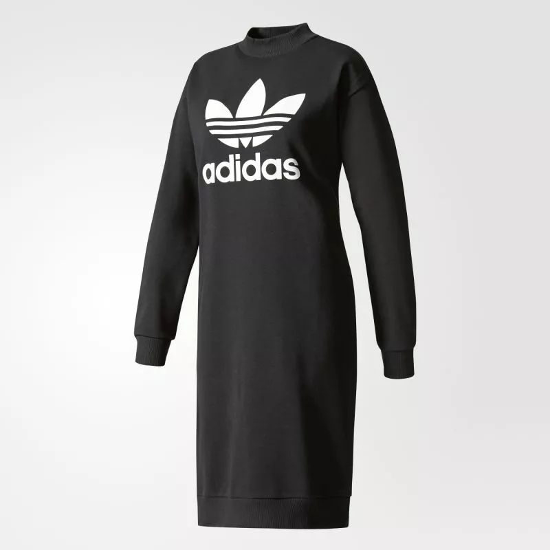 Adidas Original Trefoil Crew Neck Sweatshirt Dress Black BP9370 Size 6 Small | eBay