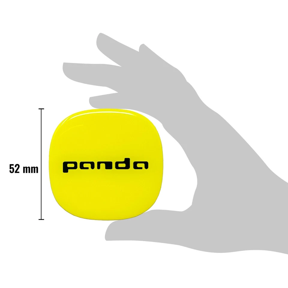Adesivi 3D Copricerchi Compatibili con Fiat Panda, Diametro 52 mm, Giallo, 4 pz - Immagine 4 di 4