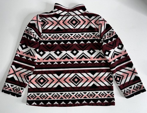Girl's Kid's Fleece Sweater Size S (5-6) Geometric Zip Up Multicolor - Picture 3 of 14