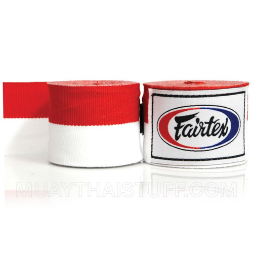 FAIRTEX Hand Wraps Boxing Inner Gloves Bandages MuayThai Kick Flag Red White HW2 - Picture 12 of 12