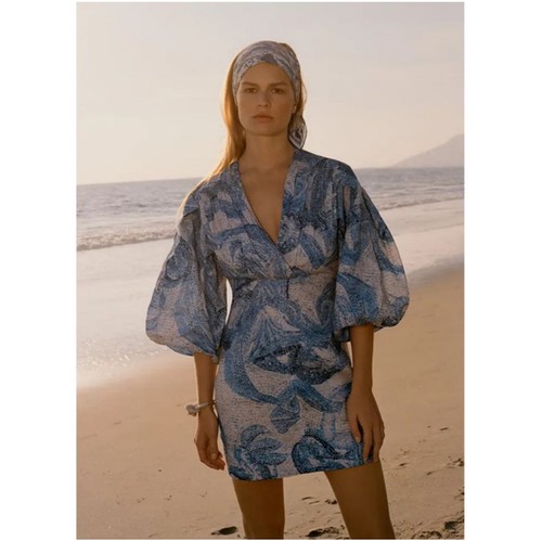 H&M Conscious EXCLUSIVE XS Mosaic-Patterned SOLD OUT! Linen Mini Dress NWT - Picture 11 of 12