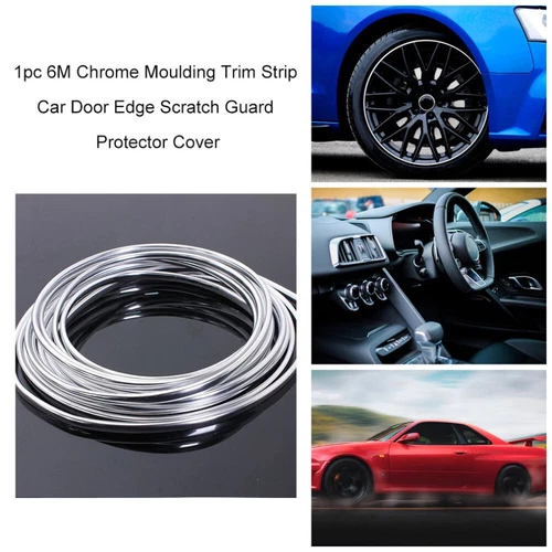 NEW Chrome Moulding Trim Strip Car Door Edge Scratch Guard Protector Cover 6M - Picture 10 of 12