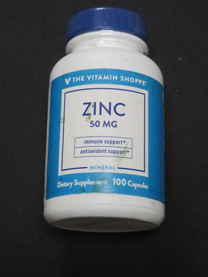 The Vitamin Shoppe Zinc 50 MG Immune & Antioxidant Support 100 Capsules !