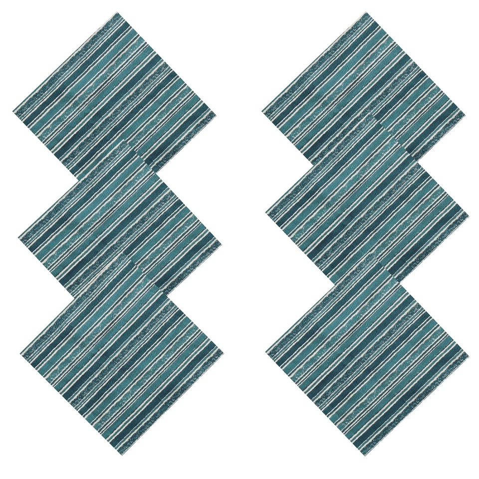 Juego de servilletas de tela de gasa 100 % algodón con estampado de bloques de mano indio a rayas de 24 piezas Foto 3 de 4