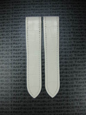 Neu 23mm Lederarmband extra groß CARTIER SANTOS 100 Uhrenarmband XL 38mm weiß 