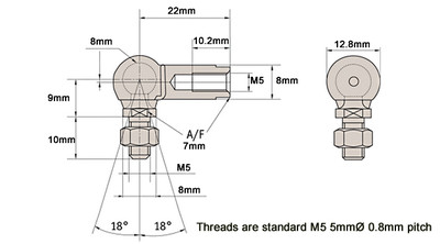 Throttle Linkage Ball Joints – M5 Thread, 8mm Ball | Fits Weber, Solex, Zenith Carburetors For Alfa, BMW, Porsche