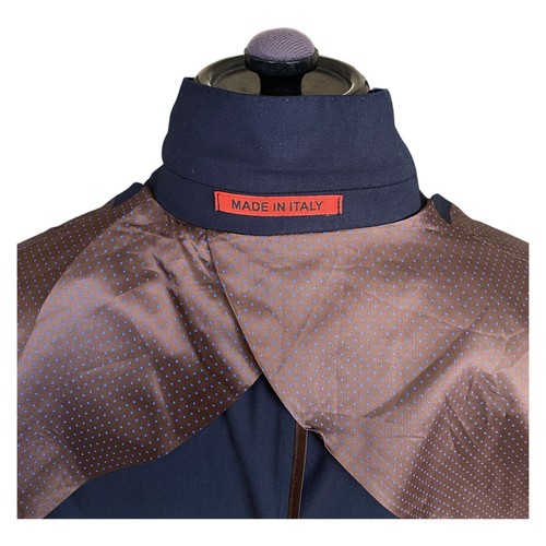 Linea Sartoriale Giacca Tuta Blu Navy Lana 2 Bottoni Parzialmente Foderata Uomo UK46R - Foto 13 di 16