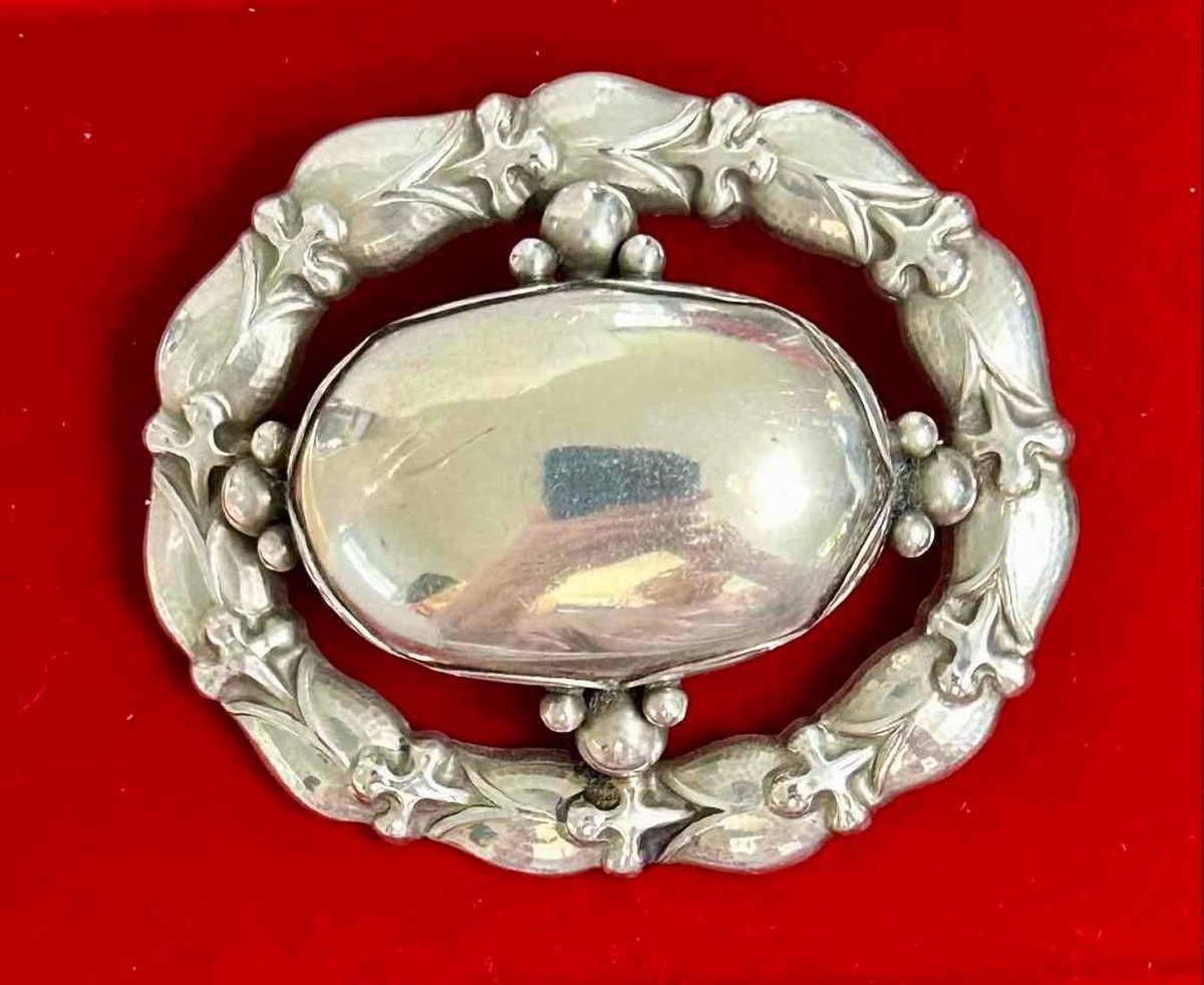 Rare Vintage Georg Jensen Marked Sterling Silver Brooch 108