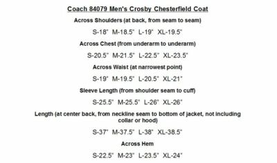 Coach Long Overcoat, Men's Crosby Chesterfield Wool Blend 84079
