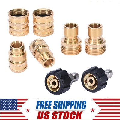 8pcs Pressure Washer Adapter Kit,Garden Hose Quick Connect Fittings M22